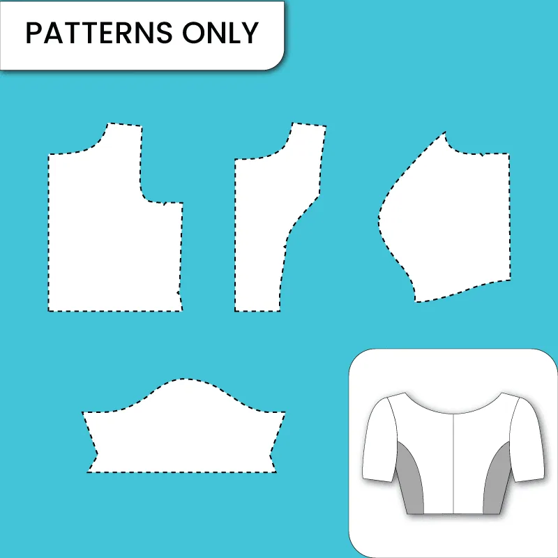 Boat Neck Princess Cut Without Belt Double Layer paper pattern