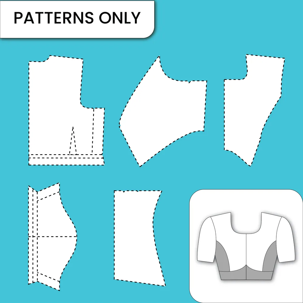 Close Neck Princess Cut With Belt paper pattern