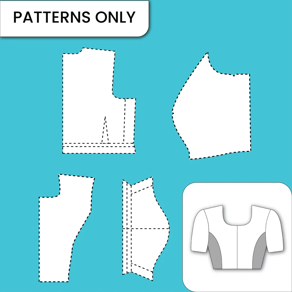 Close Neck Princess Cut Without Belt paper pattern