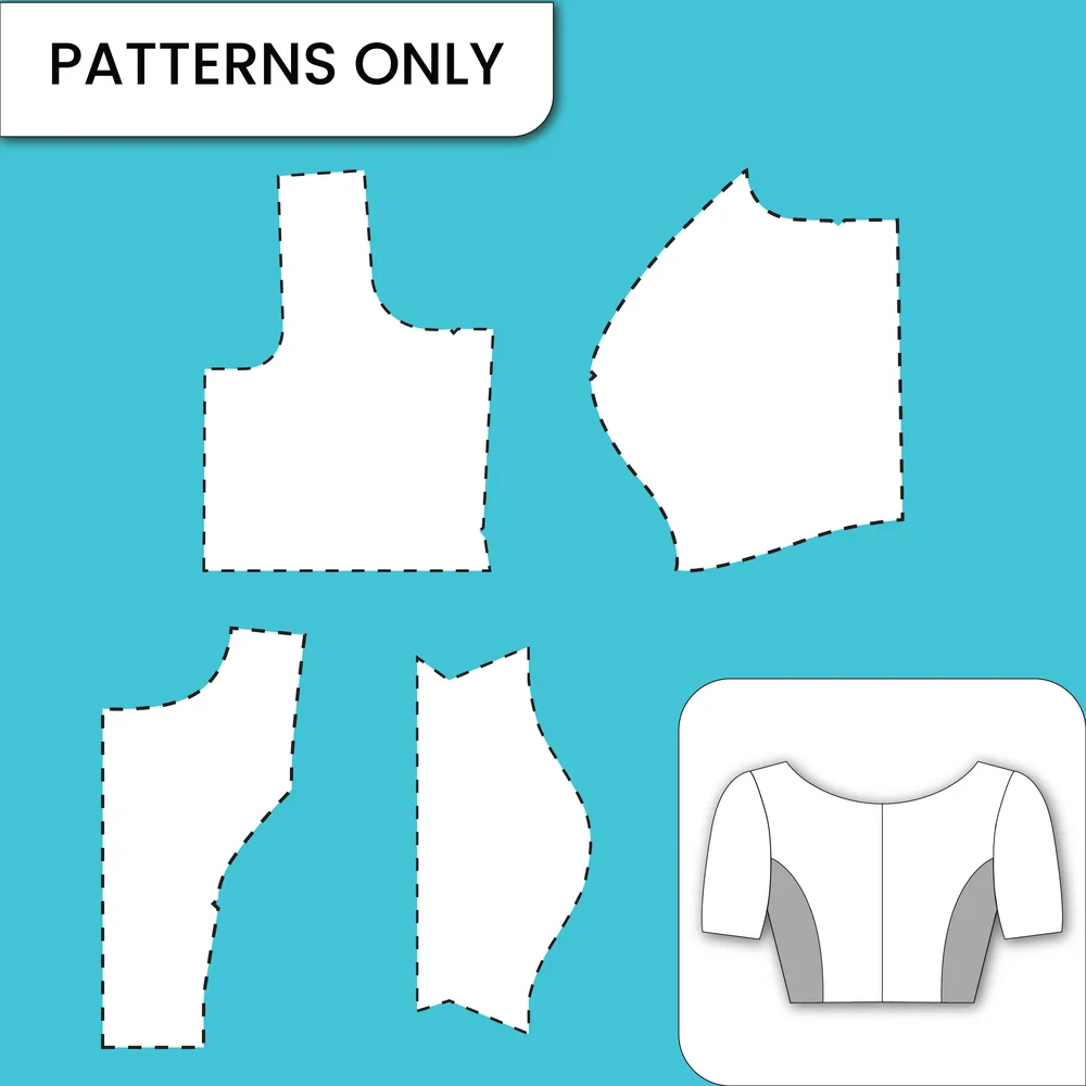 Front Boat and Back Deep Neck Princess Cut Without Belt paper pattern