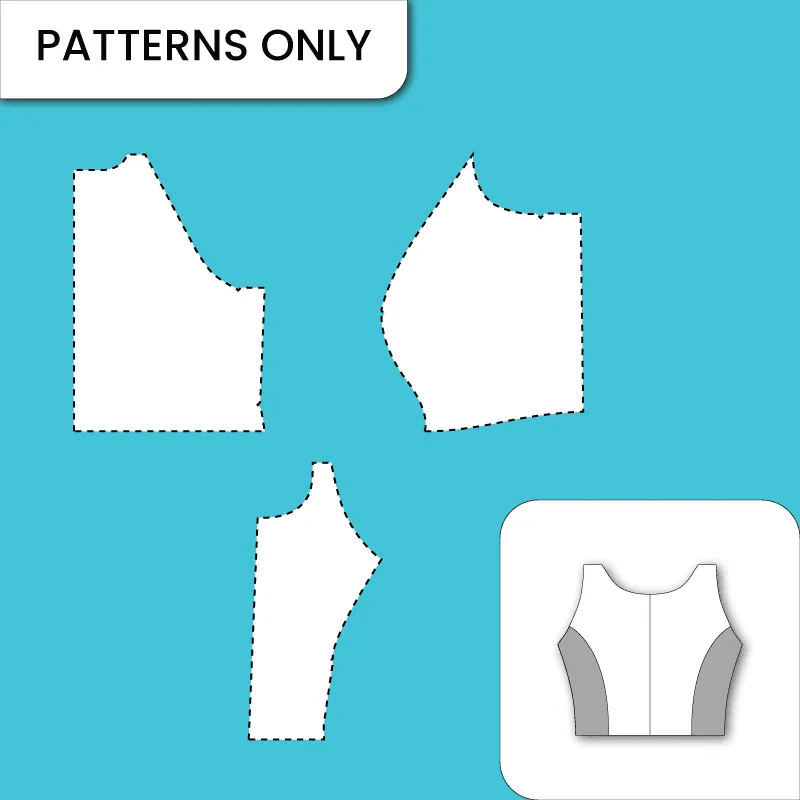 shoulderless Princess Cut without Belt Blouse paper pattern