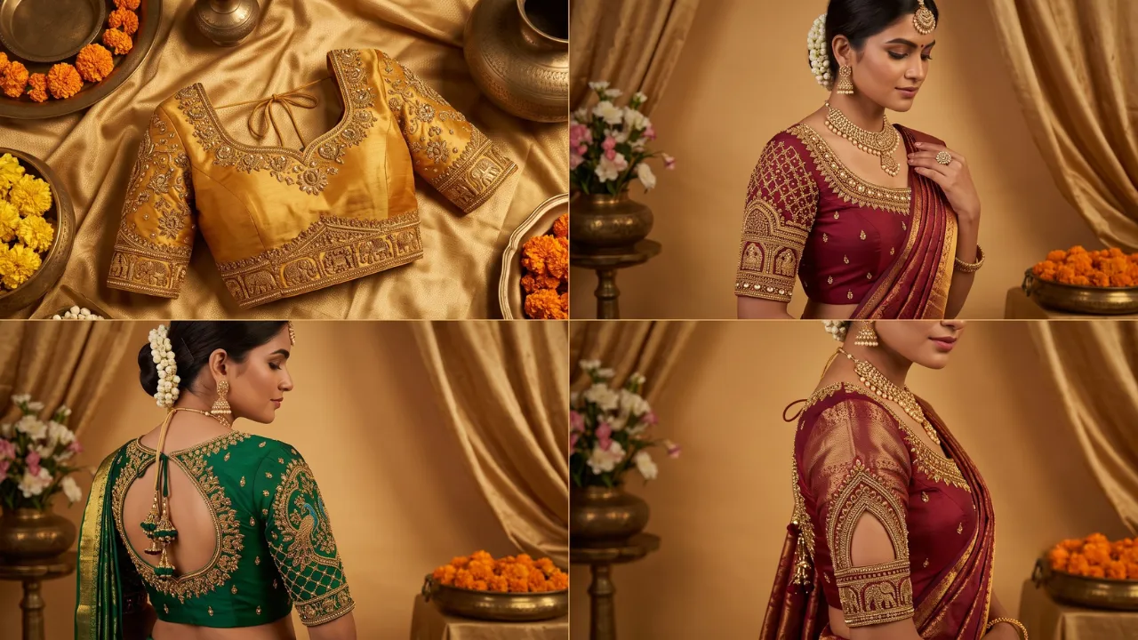 Silk saree blouse designs for the festival season